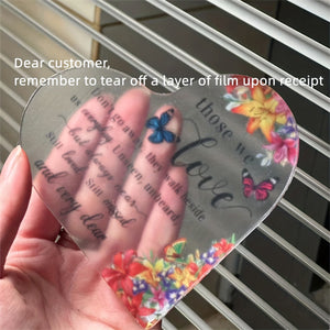 1pack, Sympathy Gifts, Memorial Bereavement Gifts, Acrylic Heart Condolence Gifts, Loss Of Loved One, Loss Of Father, Loss Of Mother Remembrance Gifts (Butterfly Style, 4 X 4 X 0.4 Inch)