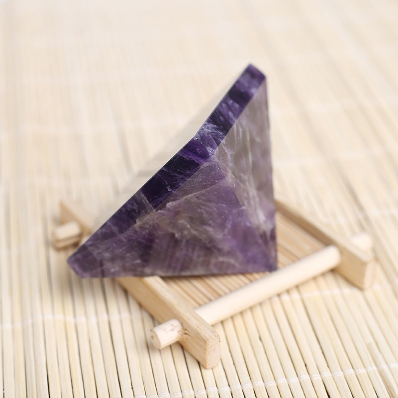 Pyramid-Finest Big Dream Amethyst Quartz Crystal Gemstone 2.17\ Carved Pyramidal Crystal Healing Crafts