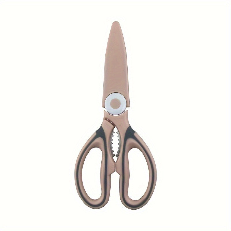 Heavy-Duty Stainless Steel Kitchen Scissors - Dual-Use Cutter for Meat, Poultry, Pizza & Salad Preparation, Ergonomic & Unpowered for Home a