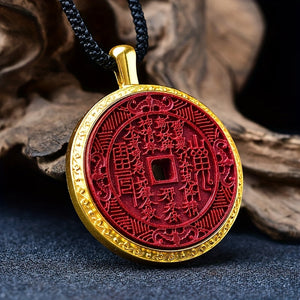 Cinnabar Mountain Ghost Money Pendant Men's Necklace High Content Purple  Sand Body Protection Pendant