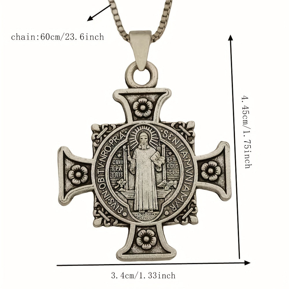 1pc  Saint Michael/Jesus Cross/Saint Benedict Pendant Necklace For Men Boys Women ,Archangel Protect Us Jewelry Gifts