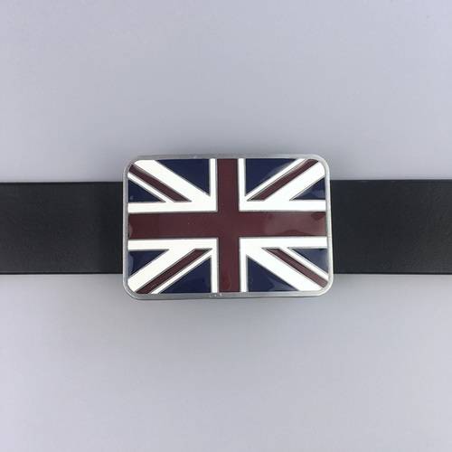 Western Men‘s Zinc alloy Leather Belt Buckle Union Flag UK Flag shape Pattern US Local Shipping