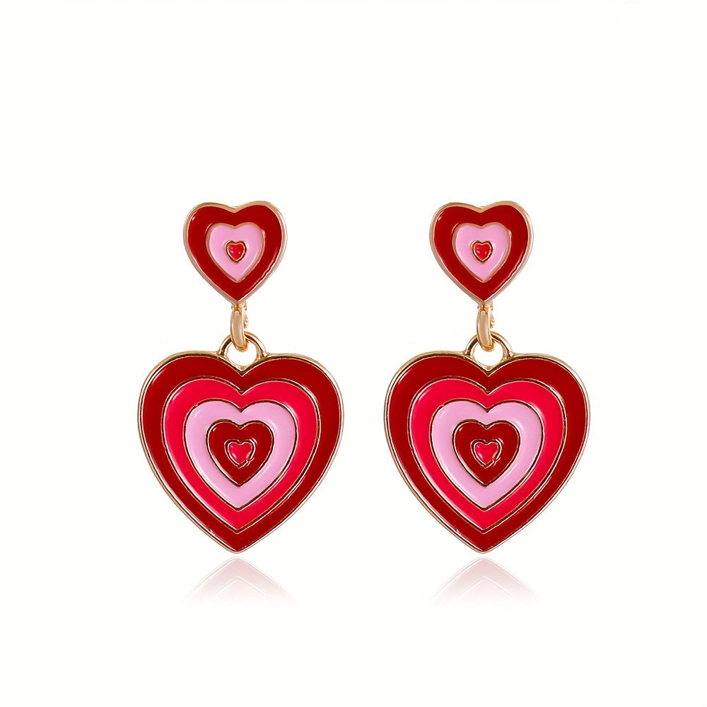 New Heart-shaped Earrings, Large Round Hoop Earrings With Three-dimensional Heart Shape