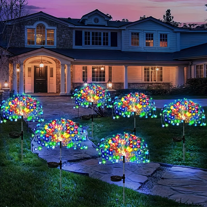 300LED Solar Garden Firework Lights Outdoor Waterproof 200LED Sparklers Solar Lights 60LED For Outside Patio Backyard Yard Pathway Walkway D