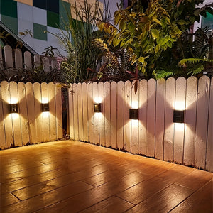 Solar-Powered LED Outdoor Wall Lights 1/4/8pcs - Waterproof, Sensor-Activated Up/Down Lighting, Polished Finish for Garden, Porch & Festive