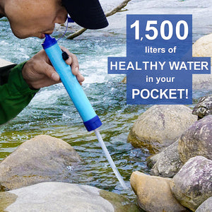 1pc Outdoor Water Filter, Personal Water Filtration Straw, Emergency Survival Gear Water Purifier For Camping Hiking Climbing Backpacking