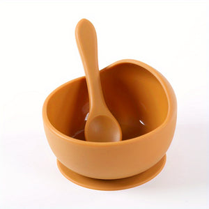 The Ultimate Baby Bowl Set: Anti-Drop Silicone Bowl, Spoon, and Cutlery - Portable and Anti-Slip, Halloween Christmas Thanksgiving Day Gift