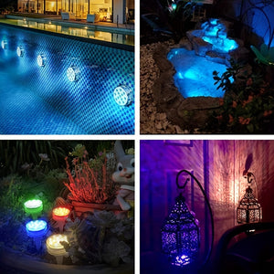 1/2/4pcs Submersible 10LED Lights Remote Control Battery Powered, Waterproof Light For Pool Aquarium Swimming Pool Light Fish Tank Light