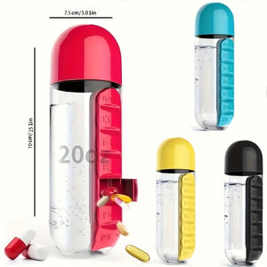 Innovative 2-in-1 Medicine and Water Bottle: Portable, Secure Pill Storage for Hydration On-the-Go, Perfect for Travel & Outdoor