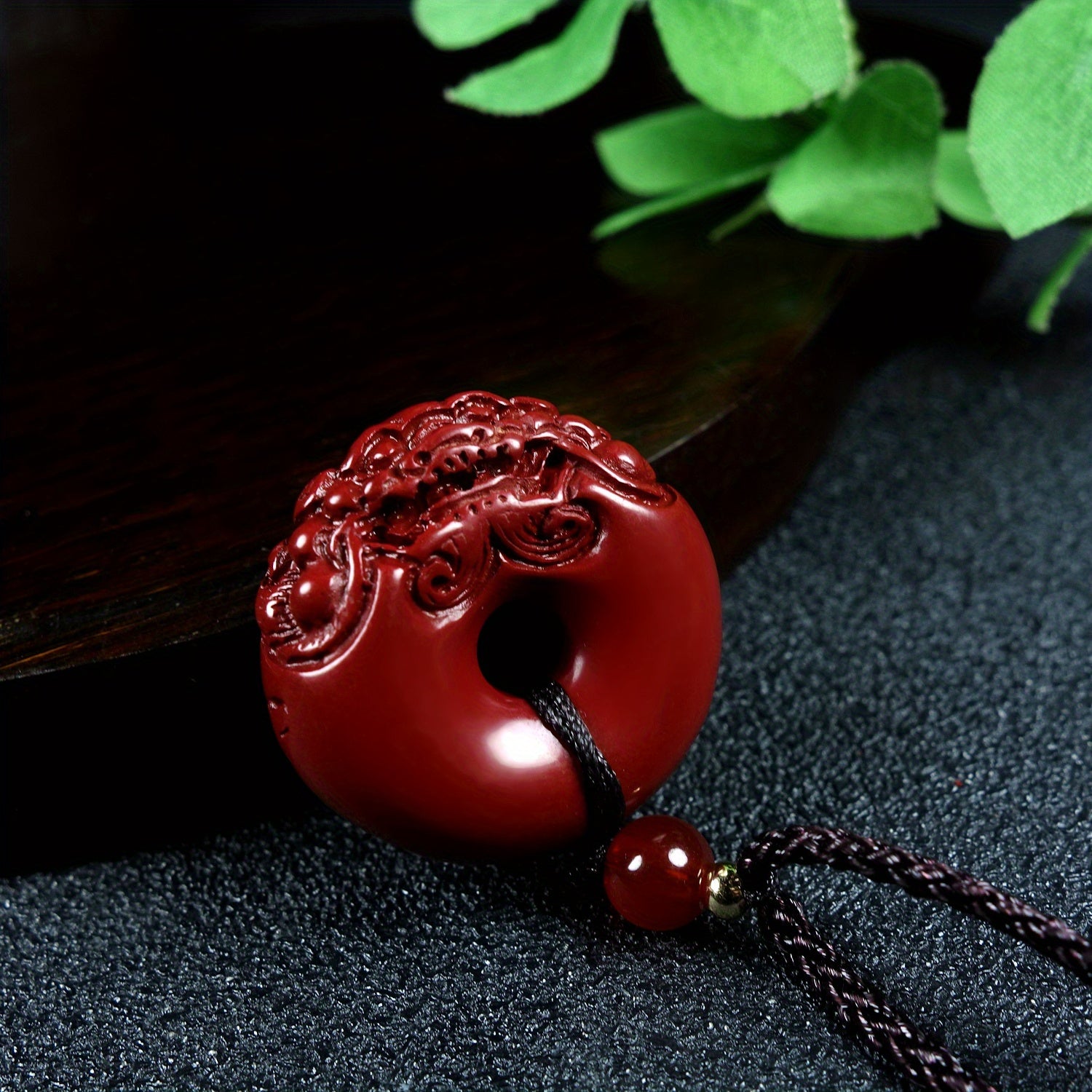 Natural Raw Stone Cinnabar Lucky Pixiu Safety Buckle Pendant Purple Golden Sand Necklace