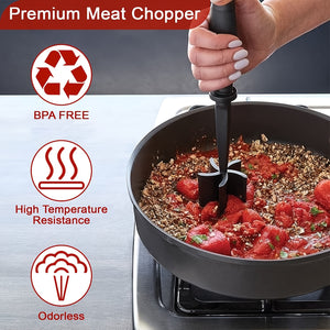 1pc Meat Chopper, Meat Shredder, Heat Resistant Pulverizer Suitable For Hamburger Meat Ground Beef Smasher Shredder Top-Quality Meat Masher