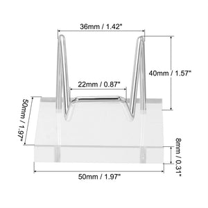 Acrylic Display Stands, 2 Pack Display Easel Holder Stainless Steel Arm Crystal Display Stand for Mineral Gemstone Style 1, Clear