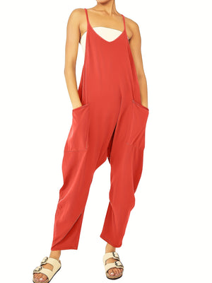 Chic Breezy Cami Jumpsuit - Solid Color, Versatile & Comfortable - Perfect for Spring & Summer Days, Women’s Fashion