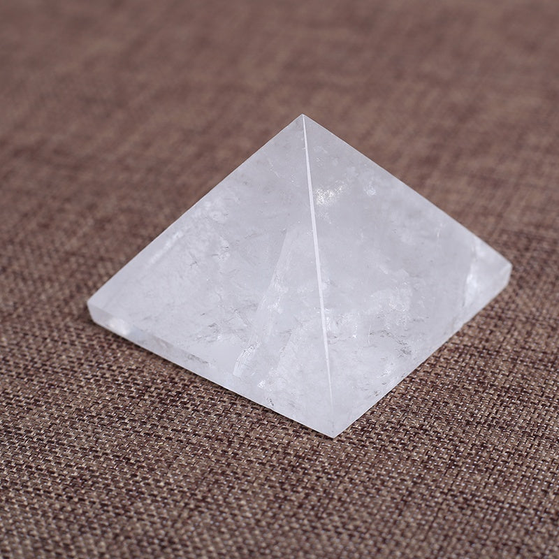 Pyramid-Finest Big Clear Crystal Gemstone 2.36\ Carved Pyramidal Crystal Healing Crafts