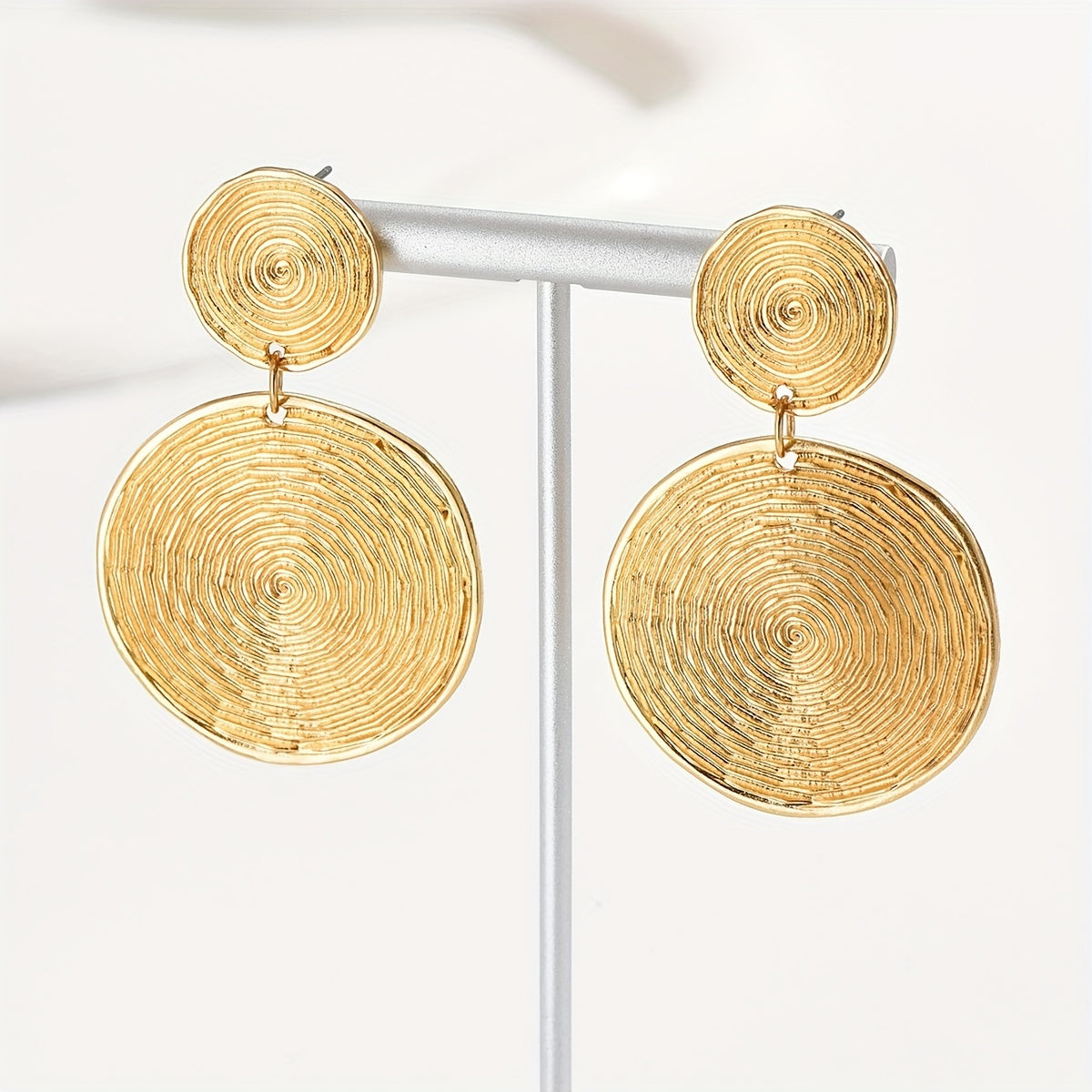 Golden Lollipop Pattern Round Dangle Earrings Elegant Simple Style Zinc Alloy 18K Gold Plated Jewelry Trendy Female Gift