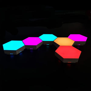 1pc Geometric Module DIY Assembly Night Light, RGB Hexagonal Wall Light, Tactile Night Light