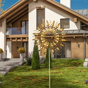 1pc Magical Kinetic Metal Windmill Spinner Wind Powered Catchers, Creative Patio Garden Lawn Outdoor Courtyard Decoration Unique Wind Collec