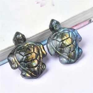 Beautiful Natural Labradorite Carving Wing Ornments Healing Crystal Skull Collectible Figurines Reiki Decor