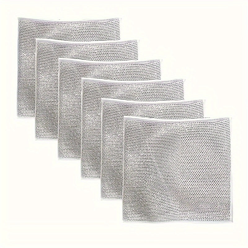 6/12pcs Non-Scratch Wire Dishcloth for Multipurpose Cleaning of Dishes, Sinks, Counters, and Stove Tops - Wet and Dry Use with No Scratches