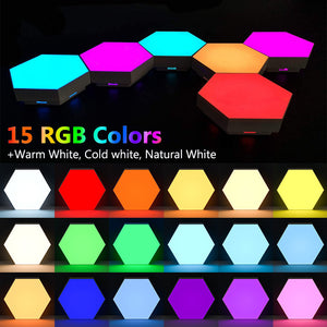 1pc Geometric Module DIY Assembly Night Light, RGB Hexagonal Wall Light, Tactile Night Light