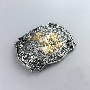 Western Men Zinc alloy Leather Belt Buckle Deer Rodeo Cowboy Shape Pattern US Local Shipping