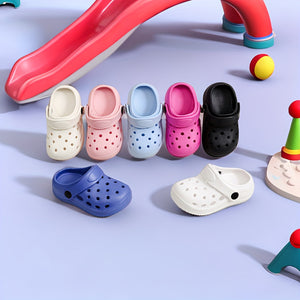 Kids' All-Season Breathable EVA Clogs - Lightweight, Anti-Slip with Geometric Design, Perfect for Indoor/Outdoor Play