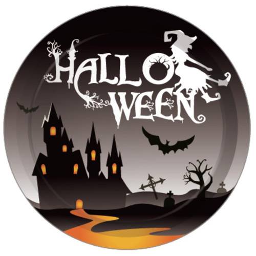 Halloween Black Paper Plates Party Supplies Disposable Tableware 68PCS Set US Local Shipping