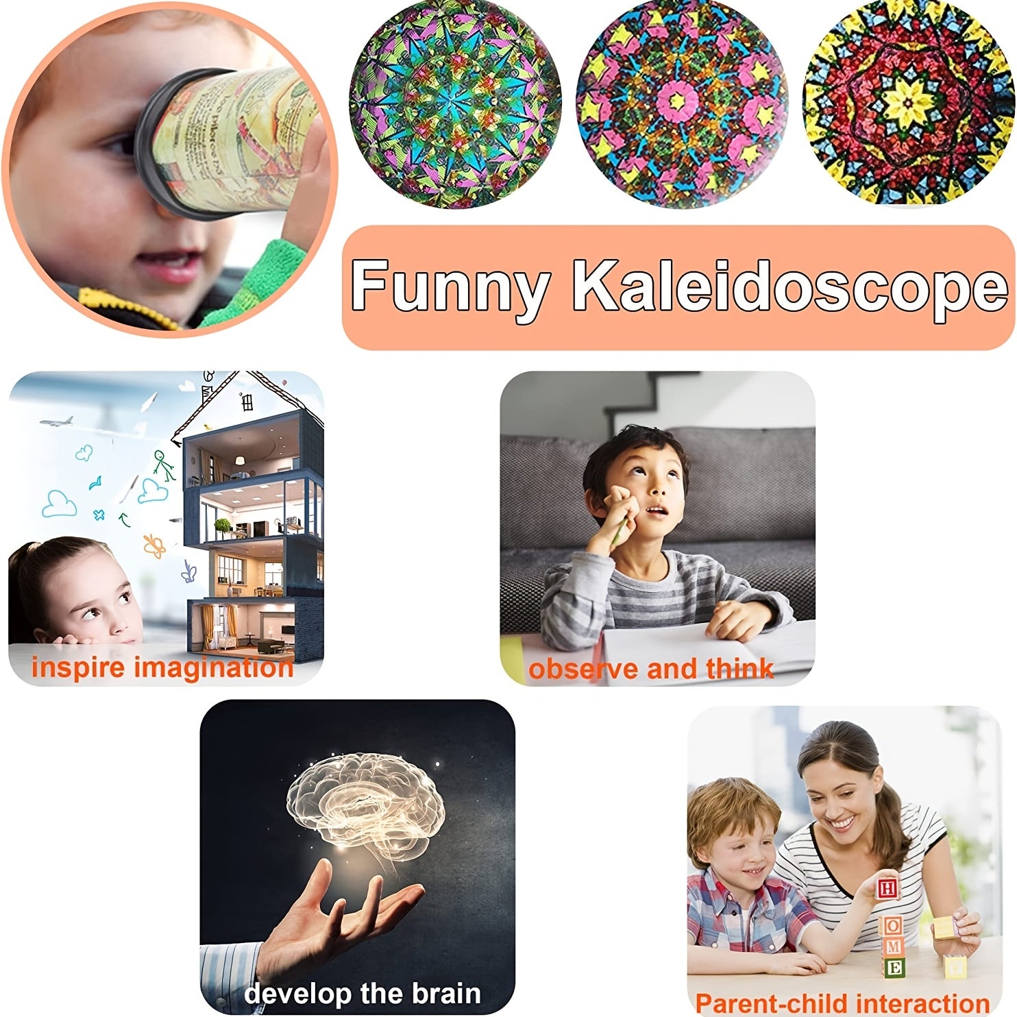 Classic Kaleidoscope Toy - Stretchable Long Design for Boys & Girls - Perfect Gift for Kids of All Ages (Random Colors)