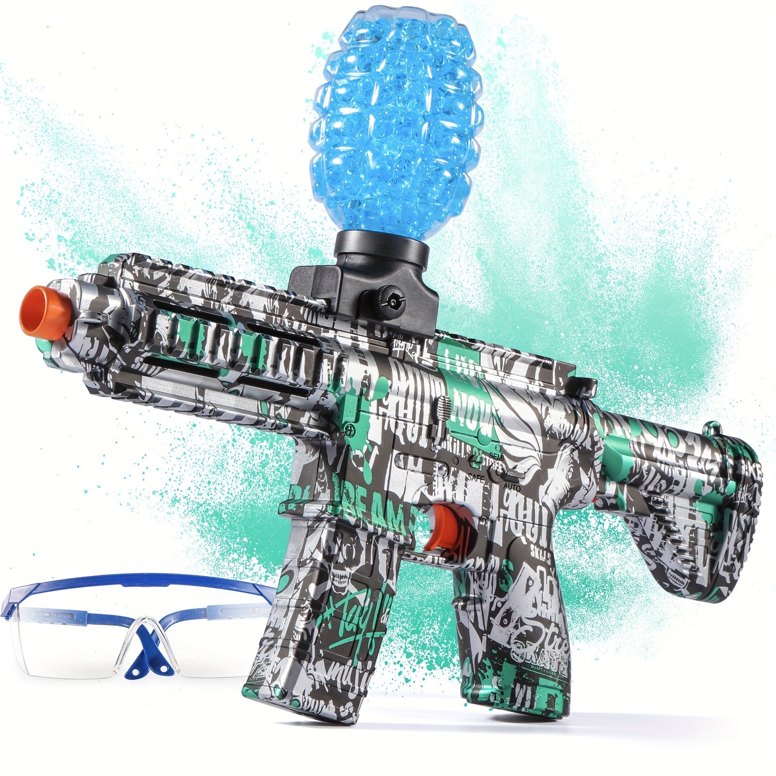 Exciting Electric Ball Blaster Toy For Kids And Adult High-Speed, Metallic Finish, Rechargeable With Safety Goggles