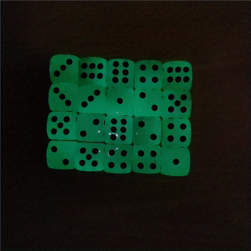 10pcs/set Glow in the Dark Dice Set - Perfect for Nightclubs, Bars, KTVs, and Entertainment - 14mm Rounded Black Dot Dice