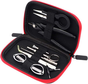 DIY Tool Kit Coil Jig Winding Set,Ceramics Tweezers,Coil Set,Wire Cutter,Folding Scissors, Coil Brush, Screwdrivers with A Carrying Case