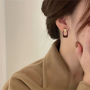 Elegant Simple Style Geometric Stud Earrings Alloy 14K Gold Plated Jewelry For Women Daily Wear