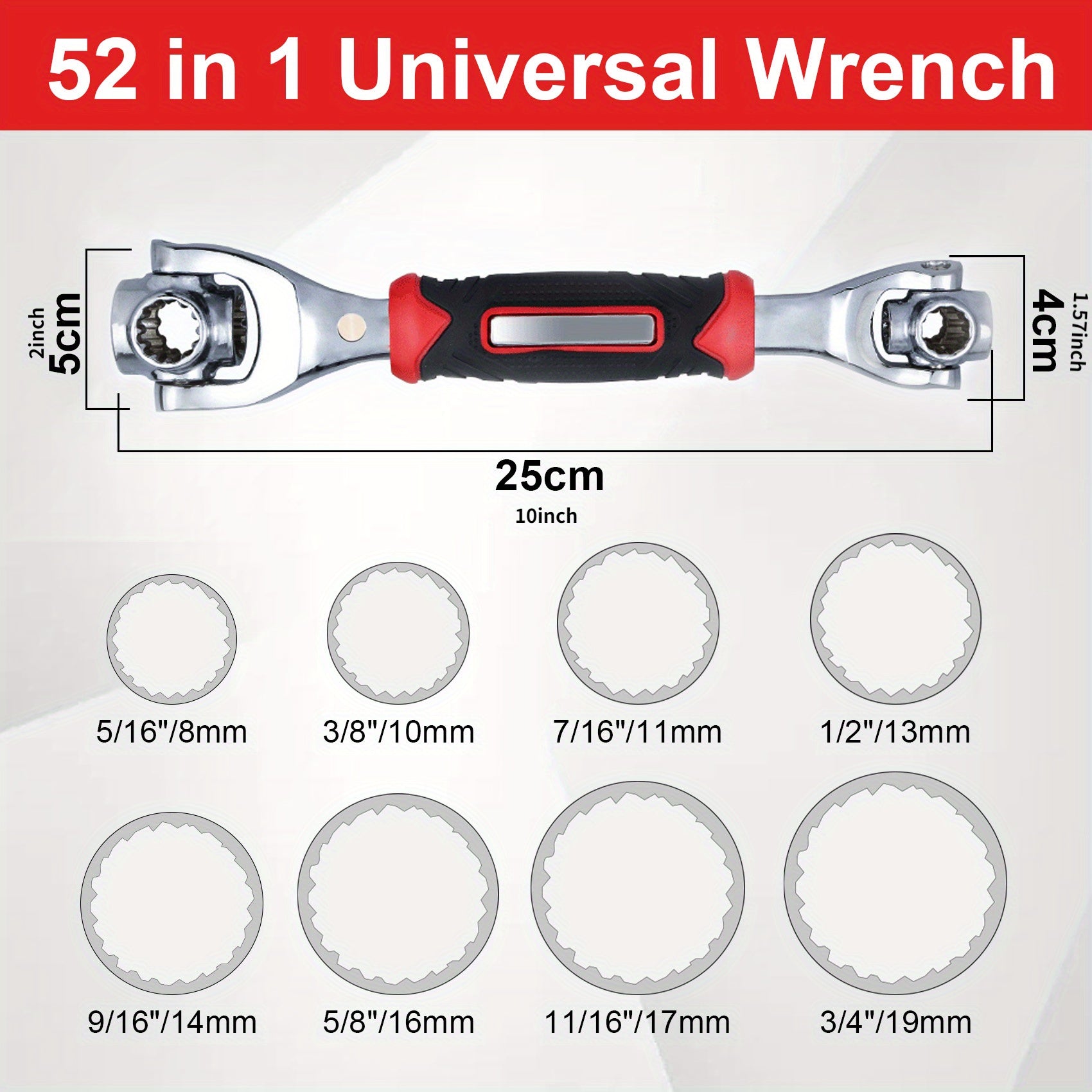 Upgrade Your Toolbox with This 52-in-1 Universal Socket Wrench - 360° Rotating Head & Powerful Magnet!