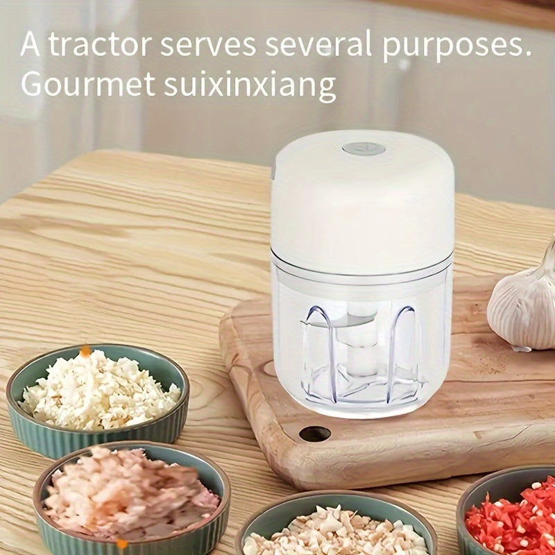 Multi-Purpose USB-Charged Mini Food Chopper - Quick and Efficient 1000 RPM Electric Grinder for Garlic, Veggies, and More