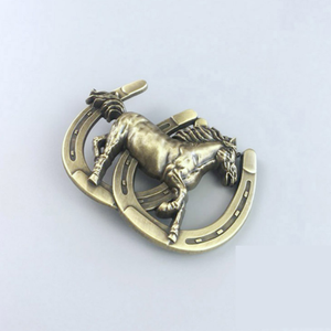 Western Men Leather Belt Buckle Antique Bronze Plated Horse Horseshoe Pattern US Local Shipping