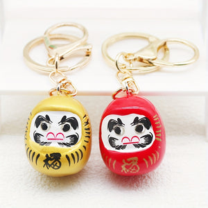 1PC Cartoon Tumbler Shaped Key Chain Doll Prayer Pendant For Good Luck Couple Bag Star Pendant Key Chain