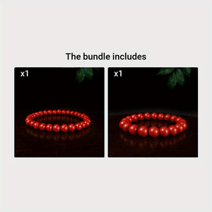 1pc Natural Ore Cinnabar Red Sand Beaded Bracelet Simple Ethnic Style Bracelet Good Luck Bracelet