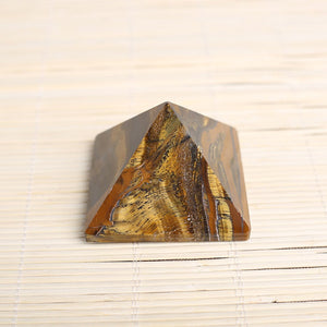 Pyramid-Finest Big Natural  Tiger Eye Crystal Pyramid Gemstone 2.36 Inch Carved Pyramidal Crystal Healing Crafts