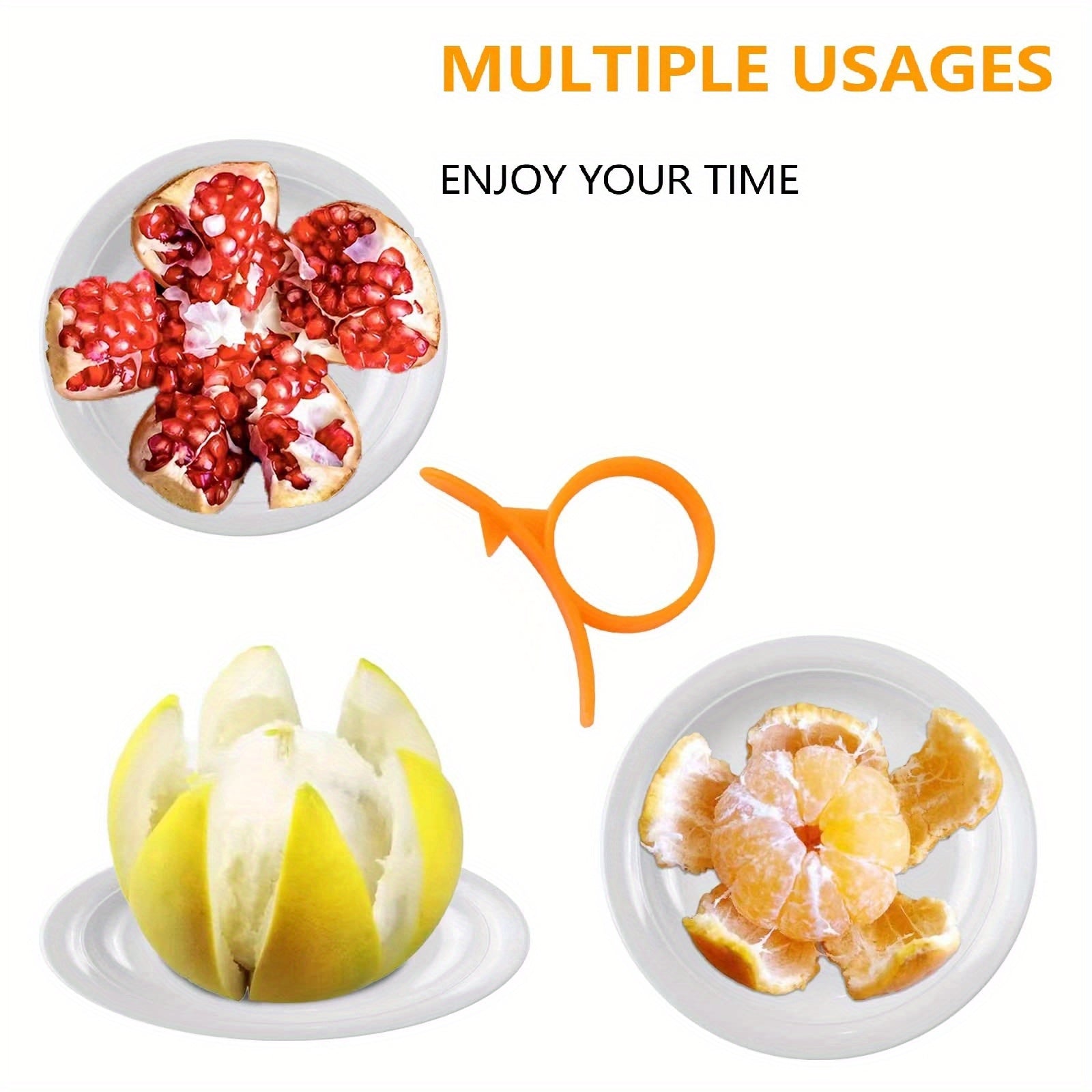 6pcs Creative Orange Peeler with Ring Handle - Easily Peel Oranges, Lemons, and Grapefruits - Kitchen Gadget for Effortless Fruit and Vegeta