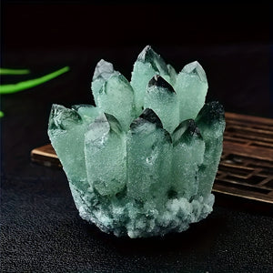 1pc Gorgeous Lab Phantom Quartz Crystal Cluster Healing Specimen Crystal, Cluster Yellow Quartz Cluster Crystal Green Quartz Point Mineral Specimen, Healing Home Office Aquarium Decoration Gift