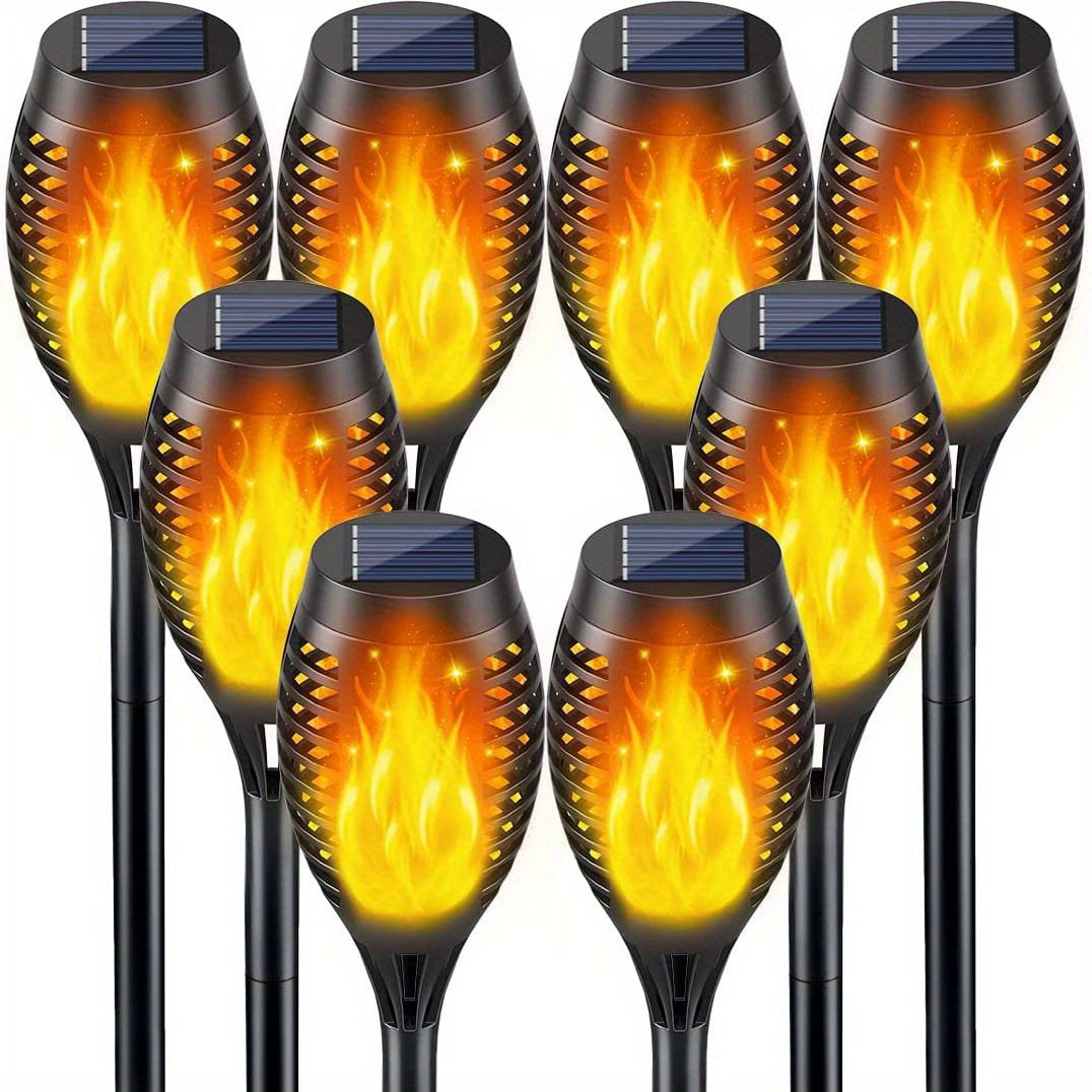 6-Pack Solar Flickering Torch Lights, Waterproof LED Garden Lights, Auto On/Off, Energy-Efficient Ambiance for Outdoor Celebrations