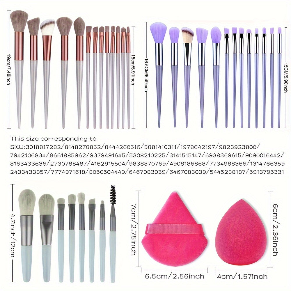 Makeup Brush Set Soft Fluffy Professiona Cosmetic Foundation Powder Eyeshadow Kabuki Blending Make Up Brush Beauty Tool Makeup Sponge Storag