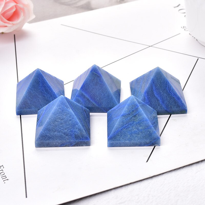 Natural Crystal Pyramid Quartz Blue Aventurine Healing Stone Chakra Reiki Meditation Crystal Point Home Decor Crafts Of Stone