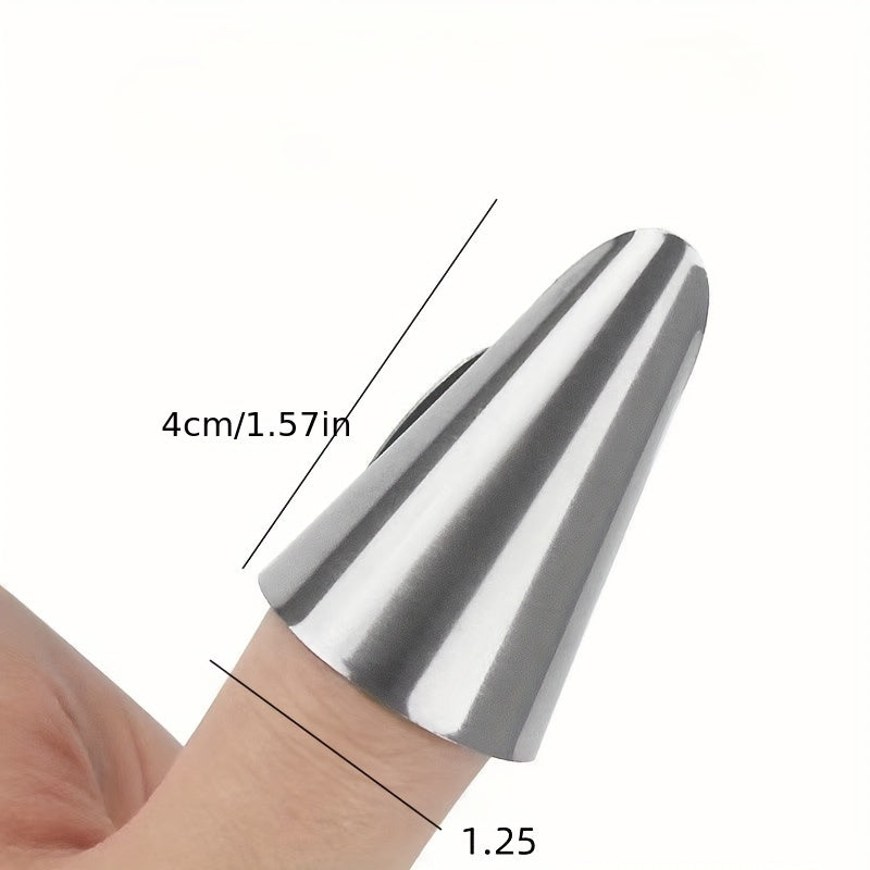 4pcs Stainless Steel Finger Protector for Vegetable Picking, Garlic Peeling, and Edamame Pinching