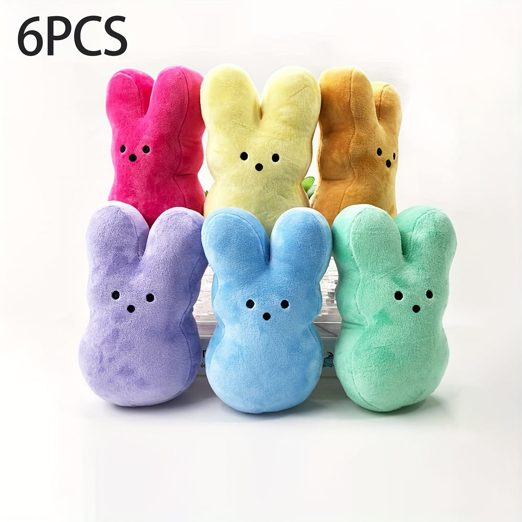 Akkun Plush Easter Bunnies 6-Pack - 13cm Adorable, Soft and Comforting Stuffed Animal Pillows for Festive Home Decor