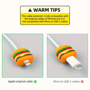 10PCS Cute Fruit Animal Charging Buddies, Charger Cable Protect Sets Compatible For IPhone IPad Only