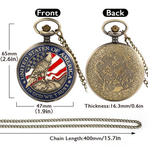 1pc Vintage Bronze American Necklace Pendant Pocket Watch Best Collectibles Pocket Watch