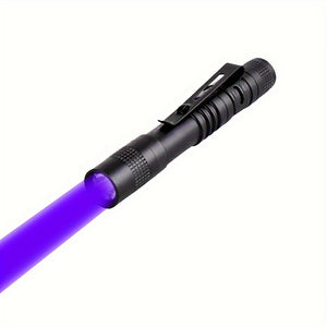 1/2pcs 395nm UV Black Light Flashlight, Small Portable Pocket Pen Lightsfor Leak, Pet Urine, Hotel Inspection, Dry Stain And Dye Detector Ul