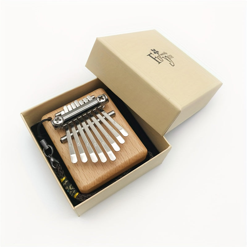 Authentic 8-Key Kalimba Thumb Piano - Handcrafted Beech Wood Music Instrument