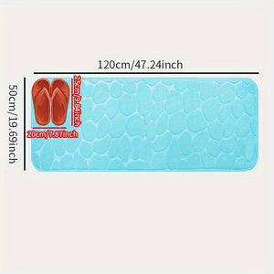 Elegant Quick-Dry Cobblestone Bath Rug: Non-Slip, High Absorbency for Safety & Style in Home Decor